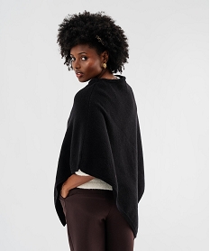 poncho en maille a col rond femme noir standardK266201_3