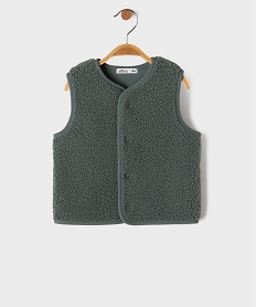 GEMO Gilet sans manches en fourrure imitation doublé polaire bébé garçon Vert