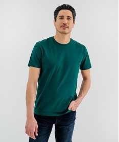 GEMO Tee-shirt manches courtes col rond en coton homme Vert