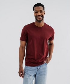 GEMO Tee-shirt à manches courtes en jersey de coton uni homme Rouge