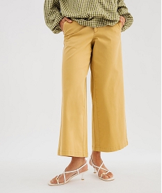 GEMO Pantalon large esprit chino femme jaune standard