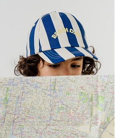 GEMO Casquette rayée avec message brodé garçon Bleu