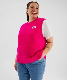 GEMO Pull sans manches femme grande taille rose vif