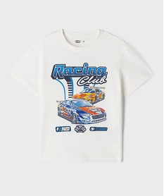 GEMO Tee-shirt manches courtes avec motif XXL garçon blanc standard