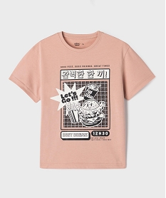 GEMO Tee-shirt manches courtes avec motif XXL garçon Rose