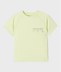 GEMO Tee-shirt manches courtes spécial sport avec inscription poitrine garçon jaune vif