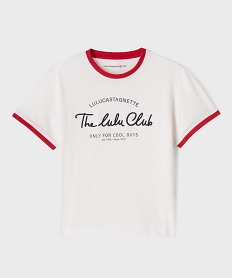 GEMO Tee-shirt manches courtes en jersey brodé garçon - LuluCastagnette blanc standard