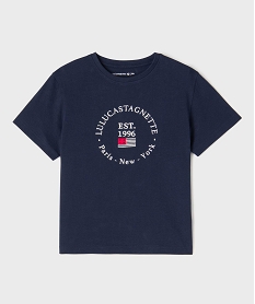 GEMO Tee-shirt manches courtes avec inscription brodée garçon - LuluCastagnette Bleu