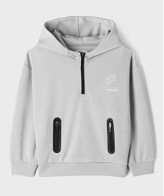 GEMO Sweat à capuche et col zippé garçon Gris