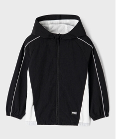 GEMO Veste de sport à capuche en toile parachute garçon noir standard