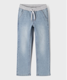 GEMO Jean Regular avec taille élastique en bord-côte garçon Bleu