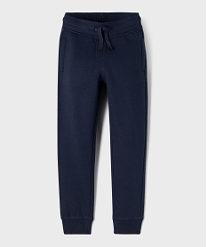 GEMO Pantalon de jogging molletonné avec ceinture ajustable garçon Bleu