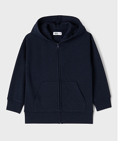 GEMO Sweat zippé à capuche uni garçon Bleu