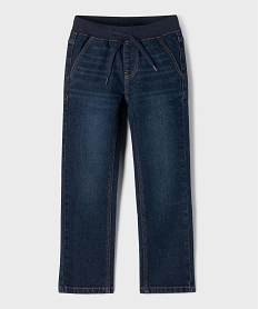 GEMO Jean Regular avec taille élastique en bord-côte garçon Bleu