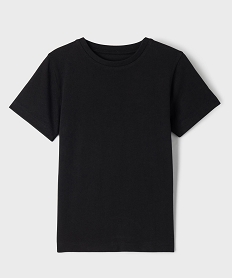 GEMO Tee-shirt à manches courtes en coton uni garçon noir standard