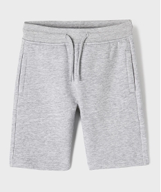 GEMO Bermuda en molleton gratté avec taille ajustable garçon Gris