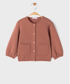 GEMO Sweat à boutons pression en maille fantaisie bébé fille marron standard