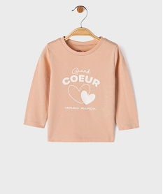 GEMO Tee-shirt manches longues imprimé bébé fille Rose