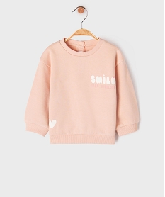 GEMO Sweat molletonné avec motifs bébé fille Orange