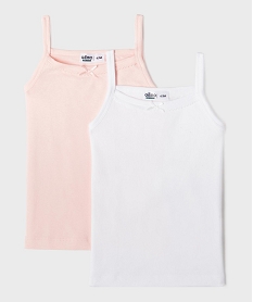 GEMO Débardeurs en coton biologique fille (lot de 2) blanc vif