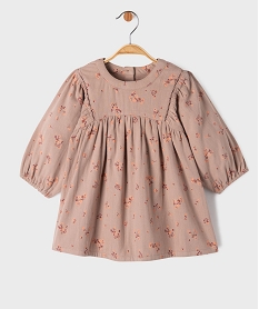 GEMO Robe manches longues à motifs fleuris bébé fille beige taupe