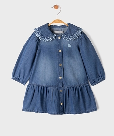 GEMO Robe en jean à manches longues et col Claudine bébé fille - LuluCastagnette Bleu