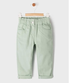 GEMO Pantalon en coton avec ceinture ajustable bébé fille Vert