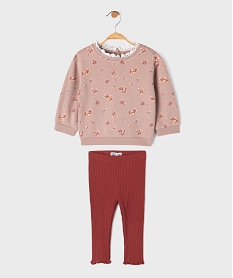 GEMO Ensemble 2 pièces bébé fille - Sweat et legging Rose