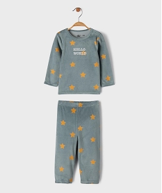 GEMO Pyjama 2 pièces en velours à motifs étoiles bébé garçon Bleu