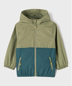 GEMO Blouson à capuche imperméable à zip magnétique garçon vert standard