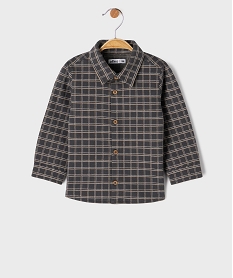 GEMO Chemise à carreaux en matière extensible bébé garçon Gris