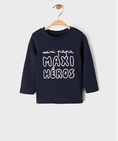 GEMO Tee-shirt manches longues à message bébé garçon Bleu