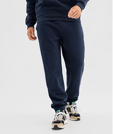 GEMO Pantalon de jogging en molleton doux homme Bleu