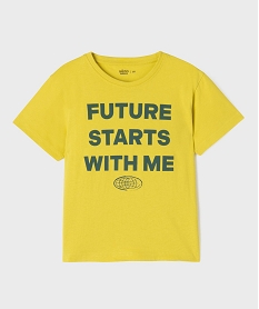 GEMO Tee-shirt manches courtes avec inscription sur l’avant garçon jaune standard