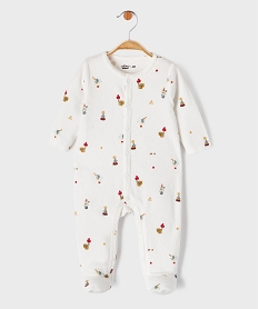 GEMO Pyjama en velours ouverture devant à motifs bébé Blanc