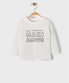 GEMO Tee-shirt manches longues à message bébé garçon blanc standard