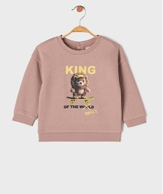 GEMO Sweat en molleton doux imprimé à col rond bébé garçon Brun