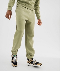 GEMO Pantalon de jogging en molleton doux homme vert standard
