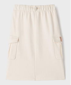 GEMO Jupe longue en maille sweat fille blanc standard