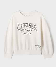 GEMO Sweat molletonné avec inscriptions fille Beige