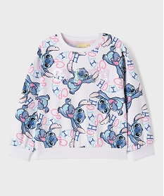 GEMO Sweat molletonné imprimé Stitch fille - Disney blanc standard
