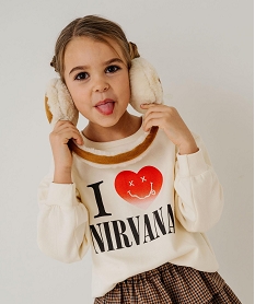 GEMO Sweat en molleton doux imprimé fille - Nirvana Beige