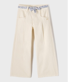 GEMO Jean Wide leg avec ceinture fantaisie fille - LuluCastagnette Beige