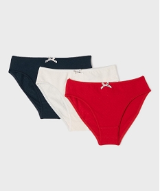 GEMO Culottes en coton stretch plumetis fille (lot de 3) - LuluCastagnette blanc standard