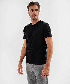 GEMO Tee-shirt à manches courtes et col V homme noir standard