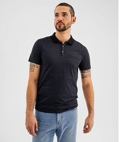 GEMO Polo manches courtes avec col contrastant homme noir standard