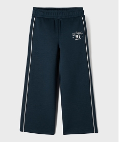 GEMO Pantalon de jogging coupe large avec taille ajustable fille Bleu