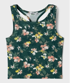 GEMO Débardeur de sport court à dos fantaisie fille Vert