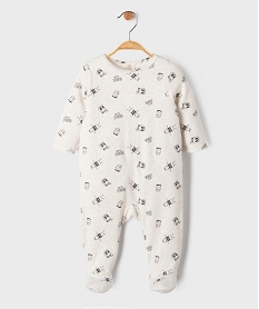 GEMO Pyjama en velours à pont-dos imprimé bébé Beige