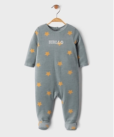 GEMO Pyjama en velours à pont-dos imprimé étoiles bébé Bleu